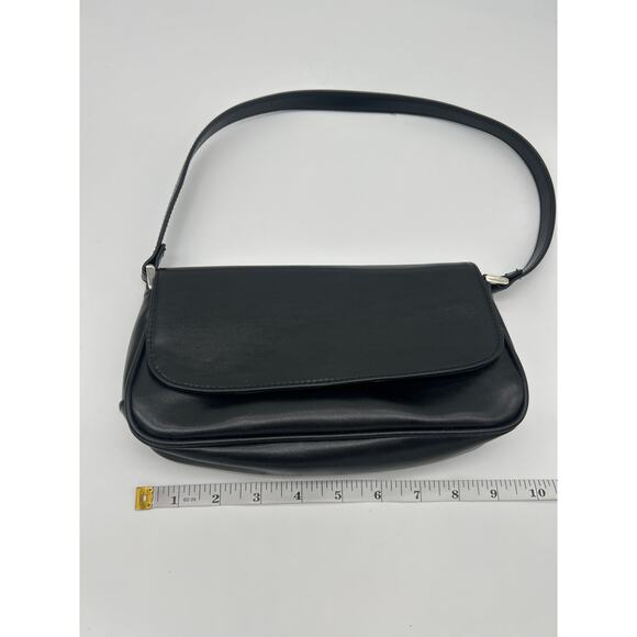Villager Liz Claiborne Black Small Shoulder Baguette Bag Y2K Minimalist - Picture 5 of 9